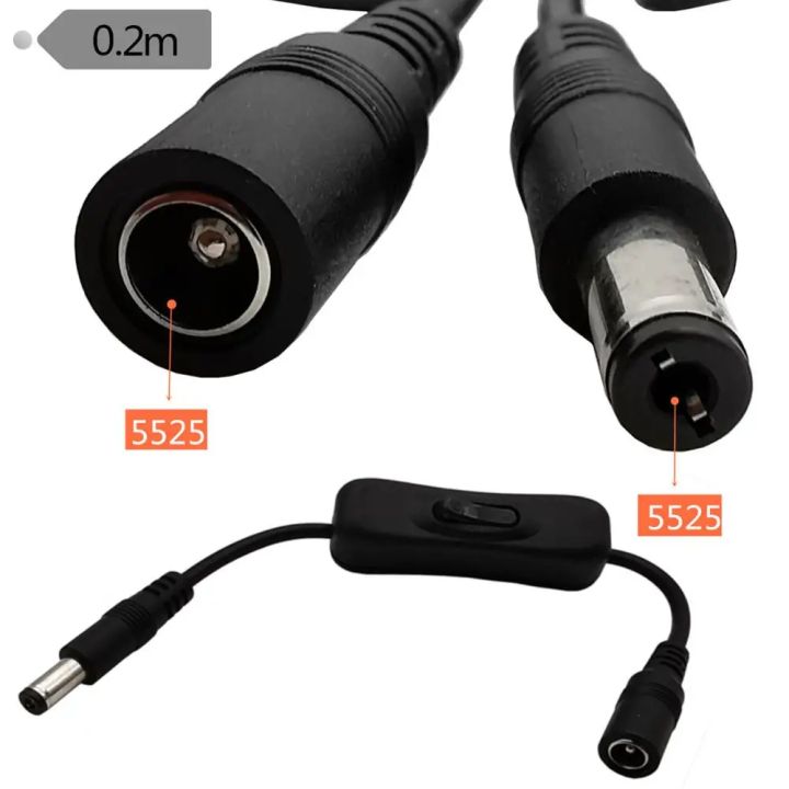 DC%205.5mm%20X%202.1mm%202.5mm%20Male%20To%20Female%20Power%20Cord%20Extension%20Cable%203A%20Cable%20With%20On%20/%20Off%20Switch%20Power%20Cable%2020cm%20-%20Image%205