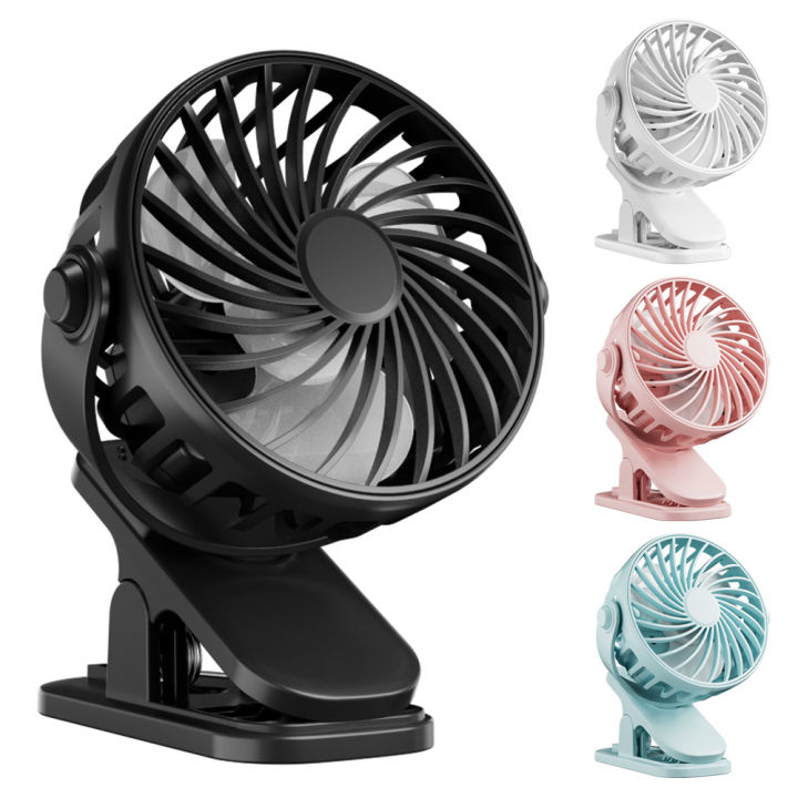 Mini Fan Rechargeable Fan 720° Rotating Hanging Clip Fan with Nightlight Portable Office Bedroom Dormitory Outdoor Fan Gifts