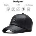 M Label Pu Leather Baseball Caps Spring and Autumn Outdoor Adjustable Casual Hats Sunscreen Hat. 
