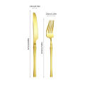 12/24/36pcs Stainless Steel Tableware Set, Including Knife and Fork, Luxurious Gold Waist, Suitable for Holiday Restaurants..