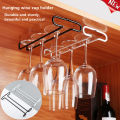 1PCS New Wine Glasses Holder Bartender Stemware Hanging Rack Under Cabinet Stemware Organizer Glass Goblet Iron Rack Bar Tool.