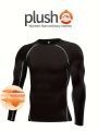 Men's sports thermal top, thermal underwear T-shirt, suitable for daily wear during gym running, lightweight and flexible.
