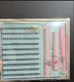 DIY Eyelash Extension kit,Lash Cluster kit waterproof Strong Hold Eyelash Bond, Eyelash Remover and Tweezer (200 Clusters).. 