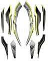 Yamaha Fz-S V2 fuel Injection Black Bike Yellow Sticker Full Sticker Kit. 