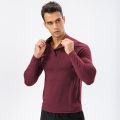 Men's Autumn Fitness Long-Sleeved Quick-Dry Running Tops Half-Zipper Slim-Fit Training Sweatshirt Baselayer Undershirts. 