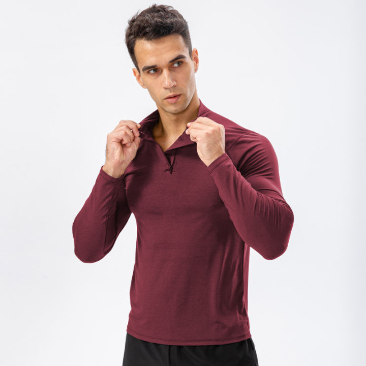 Men's%20Autumn%20Fitness%20Long-Sleeved%20Quick-Dry%20Running%20Tops%20Half-Zipper%20Slim-Fit%20Training%20Sweatshirt%20Baselayer%20Undershirts%20-%20Image%204