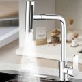 Kitchen Cold and Hot Faucet 4 Modes Waterfall Sink Single Hole Tap Deck Mounted Universal 360° Rotation Sink Basin Faucet. 