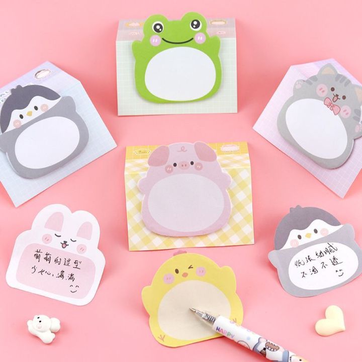 8 pcs/set,1-3-5 set Adhesive Kawaii Cartoon Animals Sticky Notes ...