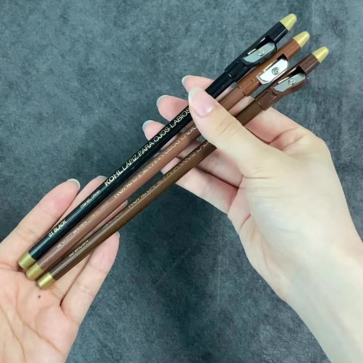 3pcs%20Eyebrow%20Pencil%20Eyeliner%20lip%20pencil%20Natural%20makeup%20Long-lasting%20Black%20dark%20coffee%20light%20coffee%20with%20pencil%20ener%20-%20Image%206