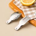 3Pcs/set 304 Stainless Steel Folding Fork Spoon With Cutlery Box Portable Foldable Dinnerware Set Outdoor Tableware. 