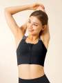 Shelf Bra Shaping Zipper Front Sports Bra. 