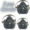 3 Pcs Powecom = 3700 Respiratory Gas mask, All Time All Work Protect You From Germs And Dust. 