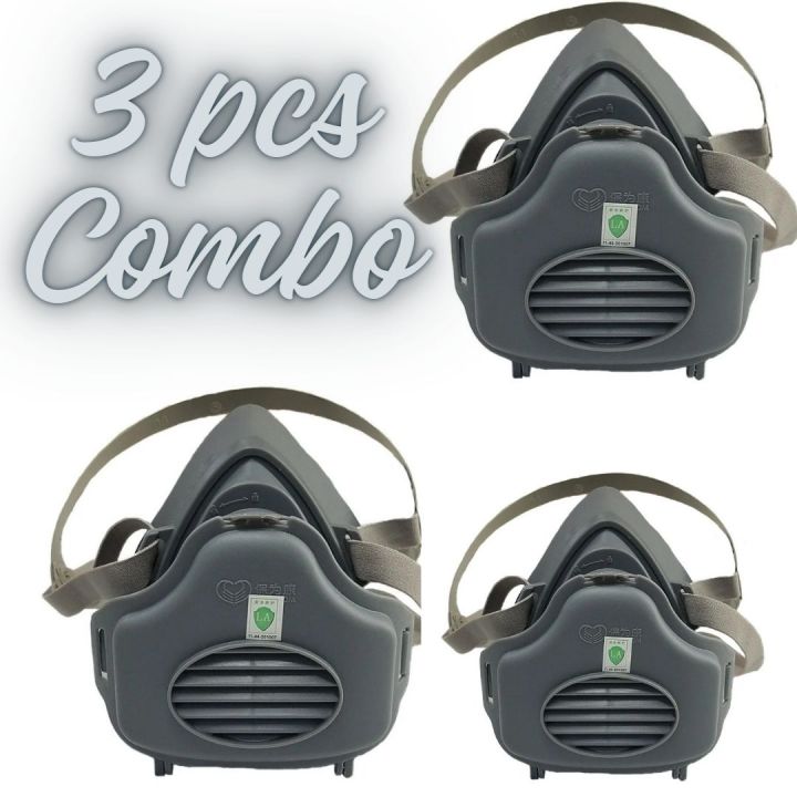 3 Pcs Powecom = 3700 Respiratory Gas mask, All Time All Work Protect You From Germs And Dust
