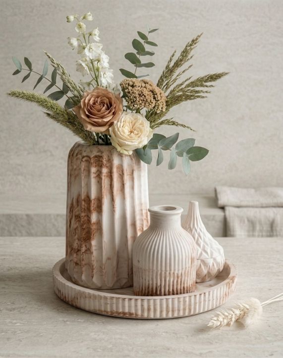 Elegant%20Marble%20&%20White%20Ribbed%20Home%20Decor%20Set%20-%20Vase,%20Diffuser,%20Trinket%20&%20Tray%20(4%20Items)%0AHome%20Decoration%20Items%20-%20Image%202