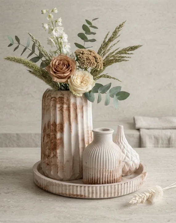 Elegant%20Marble%20&%20White%20Ribbed%20Home%20Decor%20Set%20-%20Vase,%20Diffuser,%20Trinket%20&%20Tray%20(4%20Items)%0AHome%20Decoration%20Items%20-%20Image%202