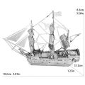 Black Pearl Pirate Ship 3D Metal Puzzle Model Kits DIY Laser Cut Puzzles Jigsaw Toy For Children.