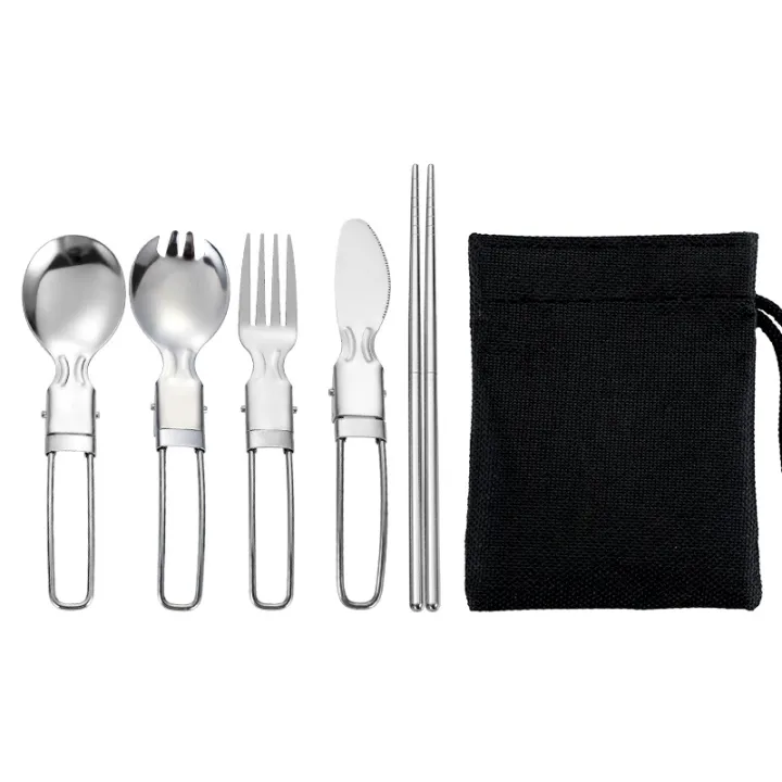 Travel%20Set%20with%20Mesh%20Bag%205pcs%20Stainless%20Steel%20Cutlery%20Spoon%20Fork%20Chopsticks%20Knife%20Set%20Tableware%20Dinnerware%20Portable%20Home%20Camping%20-%20Image%202