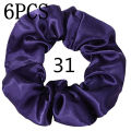 6pcs/lot Hair Scrunchies Bands Scrunchy Ties Ropes Ponytail Holder for Women or Girls Accessories Satin Headwear Solid Color Set. 