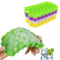 Durable Silicone Ice Cube Tray Mold – 37 Cavities, Honeycomb Shape, Stackable, Dishwasher Safe with Lid.