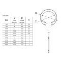 250pcs C Type Internal Circlip Hole Clip Snap Ring Mix M8 M9 M10 M12 M13M14M15M16M18M20 Kit Set Black 65mn Steel Shaft Retaining.