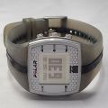 (L). Polar FT4 Digital Watch Unisex Brown, pink , gray Tone New Battery. 