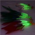 JYJ 3 hook/Set Luminous fish head Fishing Lure Single Hook Tack Bait Jigs Worm Fishing sabiki string Hooks. 