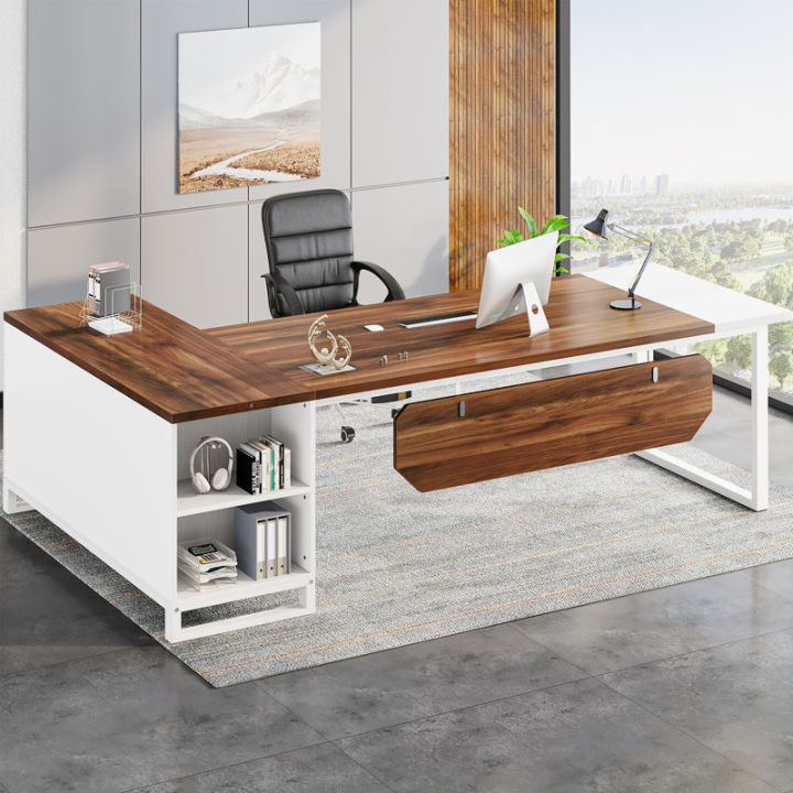 70.87'' Executive Desk and File Storage Cabinet Office Desk Boss Desk
 Customized