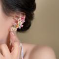 Romantic Colorful Zircon Flower Earrings For Women Girls Fashion Sweet Waterdrop Flower Earrings Exquisite Party Jewelry Gifts. 