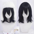 Anime Fyodor Dostoevsky Cosplay Wig Black Simulated Scalp Fyodor D Dostoevsky Heat Resistant Hair Fyodor Wigs.