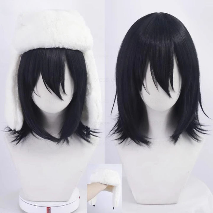 Anime Fyodor Dostoevsky Cosplay Wig Black Simulated Scalp Fyodor D Dostoevsky Heat Resistant Hair Fyodor Wigs