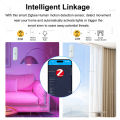 Zigbee 3.0 10G Radar Human Motion Sensor With Light Temperture Humidiity Detection For Tuya Smart Life Z2M Security Alarm Sensor. 
