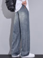Baggy Men's Wide Leg Jeans Spring New Trousers Fashion Korean Clothes Streetwear Soft Loose Straight Casual Denim Pants. 