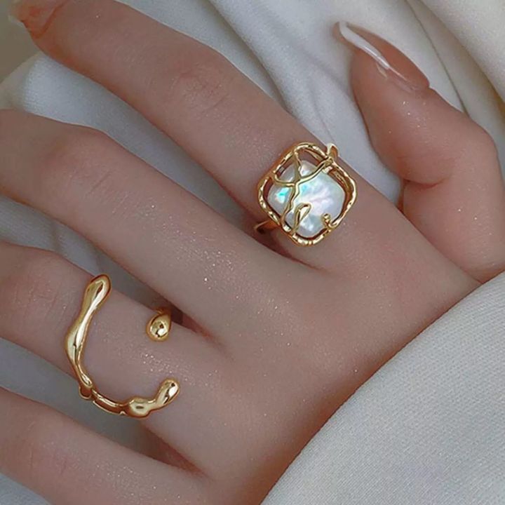 12PCS%20Set%20Of%20New%20Irregular%20Geometric%20Ring%20Alloy%20Plated%20Metal%20Adjustable%20Finger%20Ring%20For%20Women,%20Fashion%20Statement%20Jewelry%20Party%20N%20-%20Image%205