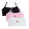 3PCS Teenage Girls Small Training Bras Cute Kids Rainbow Printed Sports Vest Bra Students Children Brassiere Underwear Tube Tops. 