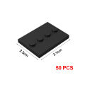 50PCS City Figures Stand 3X4 Dots Base Plate With 4 Knobs Display Holder DIY MOC Building Blocks Accessory Bricks Parts 88646.