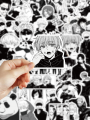 50/100PCS anime Jujutsu Kaisen stickers black and white style graffiti stickers DIY car phone laptop skateboard guitar stickers. 