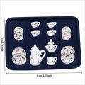 15pcs Set Mini Tea Pot Dish Cups Accessories Mini Ceramic Tableware Micro Fish Tank Landscape Landscaping Ornament.
