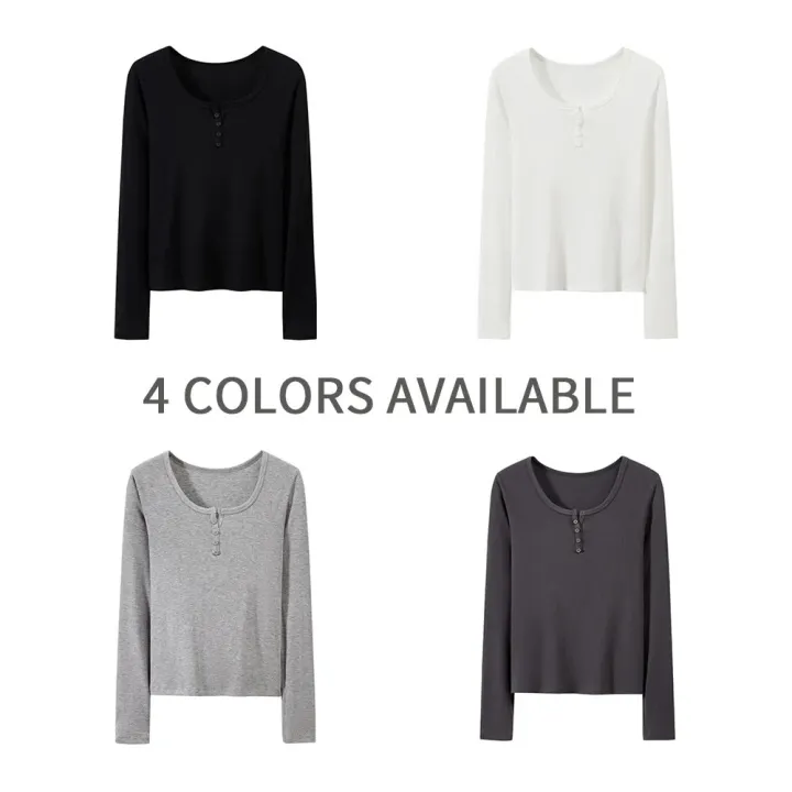 Long%20Sleeve%20Tops%20Women%20Crop%20Neck%20Women's%20T-shirts%20Slim%20Fitted%20Casual%20Basic%20Solid%20Color%20Y2K%20Going%20Out%20T%20Shirts%20Tee%20Tops%20-%20Image%205