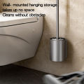 Space Aluminum Toilet Brush Holder Set Bathroom Wall Mounted Hanging WC Clean Tool Vertical Stand Long Handle Toilet Wash Brush. 