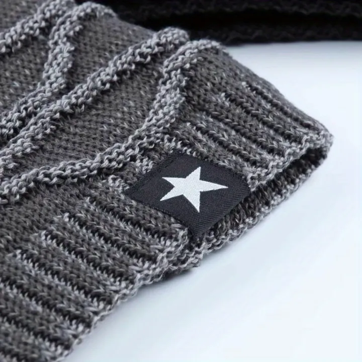 1PC%20New%20Unisex%20Slouchy%20Winter%20Hats%20Add%20Fur%20Lined%20Men%20And%20Women%20Warm%20Beanie%20Cap%20Casual%20Five-pointed%20Star%20Decor%20Winter%20Knitted%20Hat%20-%20Image%204