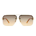2024 New Square Frame Sunglasses Europe And The United States Fashion Sunglasses Men And Women Half Frame Sunglasses.