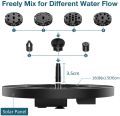 1.5W Solar Fountain Pump, with 6 nozzles Solar Bird Bath Fountain, Water Pump Floating Fountains Suitable for Ponds. 