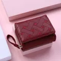 Women's Short Embroidered Love Zero Wallet Zipper Buckle Large Capacity Card Bag Versatile Fashion Simple. 