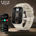 LIGE Sport Smart Watch 2.01'' Screen LED Flashlight Watches Health Monitor New Bluetooth Call Waterproof Smartwatch Men.
