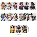 5 Sheets Funny Cow UV DTF Cup Holder 16 oz, DTF Cup Holder Transfer Glass, Waterproof Stickers, Friction Transfer Stickers. 