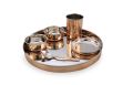 Copper Steel Thali Set Set Of 6 Pieces. 