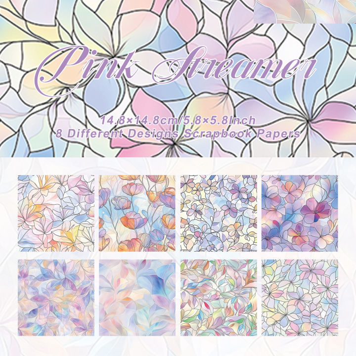 8%20Sheets%20Flower%20Background%20Multicolor%20Pattern%20Scrapbook%20Paper%20For%20Junk%20Journal%20Gift%20Wrapping%20Card%20Making%20DIY%20Art%20Craft%20Paper%20-%20Image%202