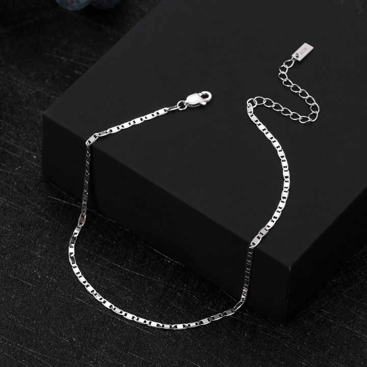 KISS%20MANDY%20Minimalist%20925%20Sterling%20Silver%20Anklet%20for%20Women%20Flat%20Marine%20Chain%20Anklet%20Foot%20Jewelry%20Personalized%20Accessories%20SA29%20-%20Image%202