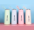 400ml Gradient Color Water Bottle with Straw | Double-layer Plastic & Glass | BPA-Free | Portable for Outdoor Fitness. 
