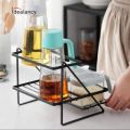 2-Layer Metal Spice Rack Organizer for Kitchen Accessories. 